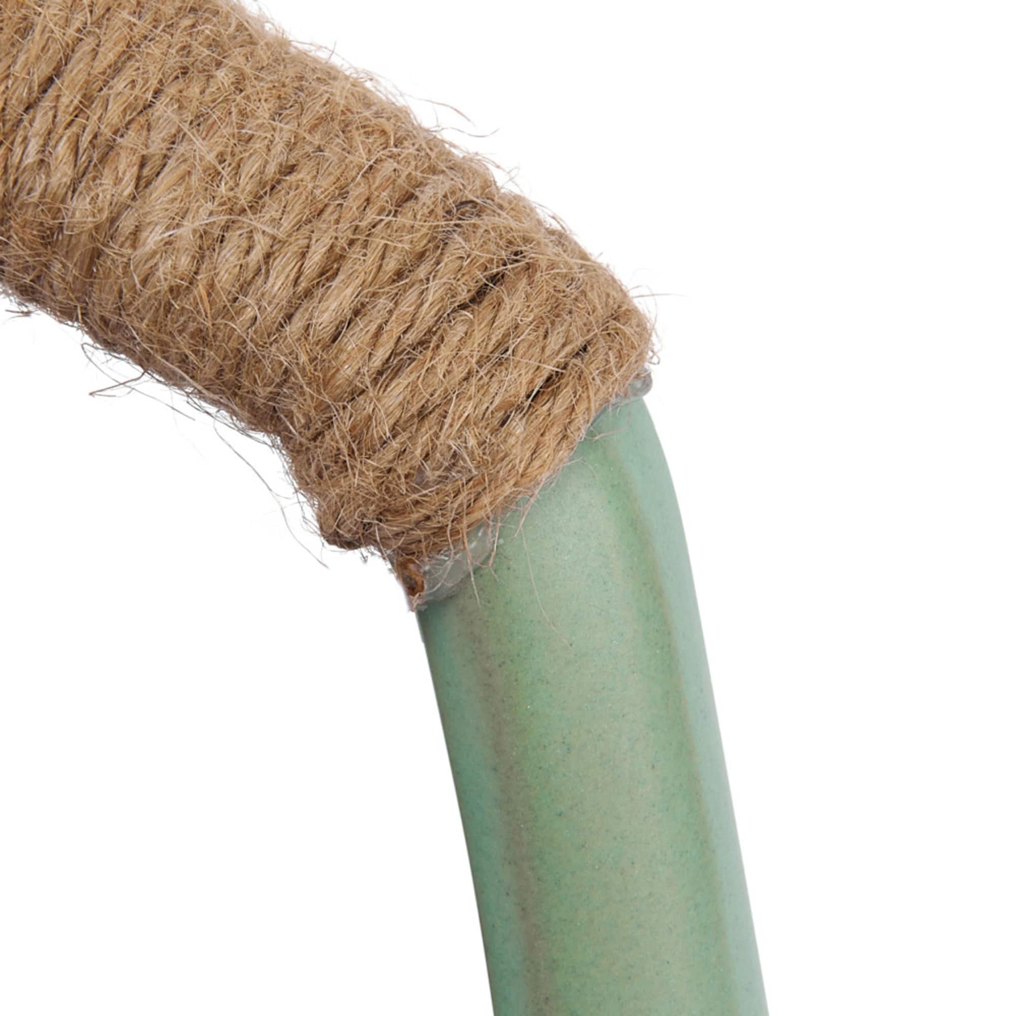 Hello Honey® Bloomingville 13.5" Mint Modern Stoneware Vase with Rattan Wrapped Handle